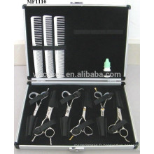 cas de ciseaux de coiffure portable aluminium tenant les 6 ciseaux